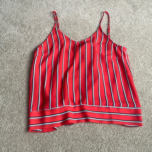 T•I•M•I•N•G Size small red tank ton, ties in the back, barely worn - Picture 1 of 7